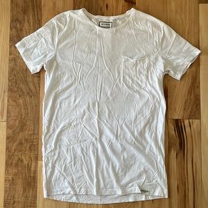 Shine Original men’s Euro style white tee with pocket - size L